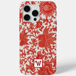 Orangeroter Vintage-chinesischer Blumenmuster-Mono Case-Mate iPhone Hülle