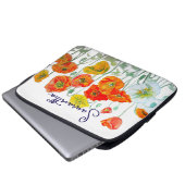 Orangerotes Klatschmohn-Blumenmuster Danke Laptopschutzhülle (Vorne Knopf)