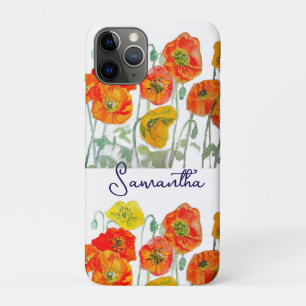 Orangerotes Klatschmohn-Blumenmuster Mädchen Case-Mate iPhone Hülle