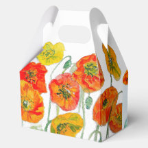 Orangerotes Klatschmohn-Blumenmuster Wasserfarbe H