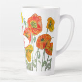 Orangerotes Mohnblumen-Muster-Wasserfarben-Tasse Milchtasse (Rechts)