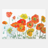 Orangerotes Mohnblumenmuster Wasserfarbe Geschenkpapier Set (Vorderseite 2)