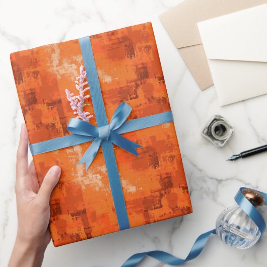 Oranges Abstraktes Gemälde Geschenkpapier (Schenken)