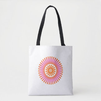 Oranges abstraktes geometrisches Spiral-Sonnenburs Tasche