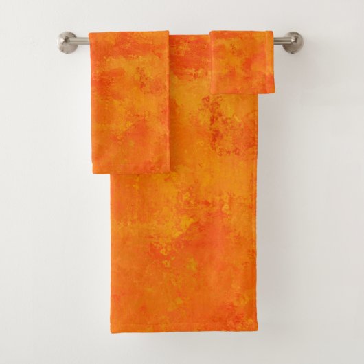 Oranges abstraktes Muster Badhandtuch Set (Insitu)
