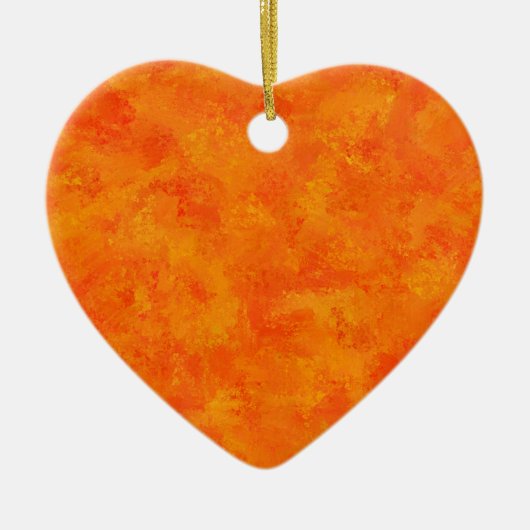 Oranges abstraktes Muster Keramik Ornament (Vorne)