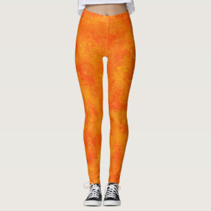 Oranges abstraktes Muster Leggings