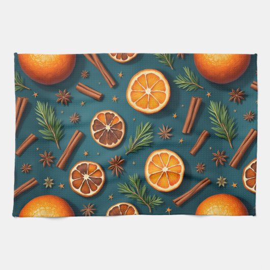 Oranges and Cinnamon, Christmas, Author Natasha Us Geschirrtuch (Horizontal)