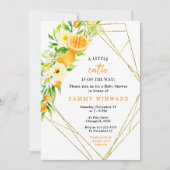 Oranges and Flowers Baby Shower Einladung (Vorderseite)