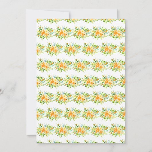 Oranges and Flowers Baby Shower Einladung (Rückseite)