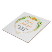 Oranges and Foliage Baby Birth Stats Fliese (Seite)