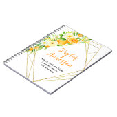 Oranges and Foliage Baby Birth Stats Notizblock (Linke Seite)