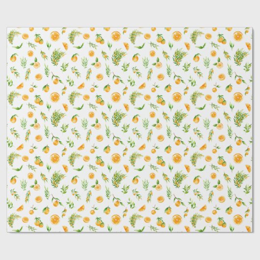 Oranges and Foliage Pattern Geschenkpapier (Flach)