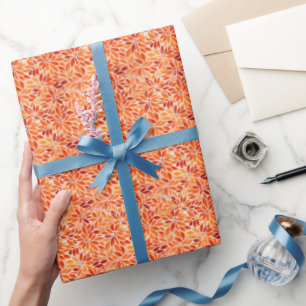 Oranges Aquarell-Blumen Geschenkpapier