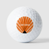 Oranges Art Deco Design Golfball (Vorderseite)
