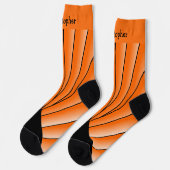 Oranges Art Deco Design Socken (Linkes Detail)