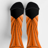 Oranges Art Deco Design Socken (Oben)