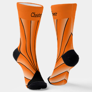 Oranges Art Deco Design Socken