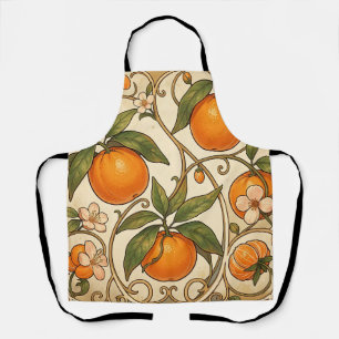 Oranges Art Nouveau Muster Schürze