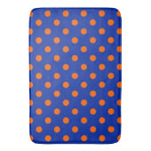 Oranges Auf Blau-Punkte-Muster-Design Badematte (Vorderseite Vertikal)