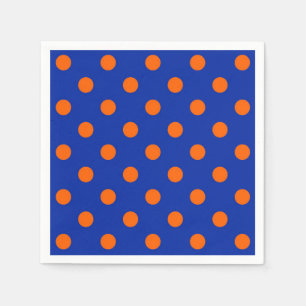 Oranges Auf Blau-Punkte-Musterdesign Serviette