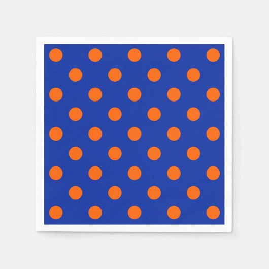 Oranges Auf Blau-Punkte-Musterdesign Serviette (Vorderseite)