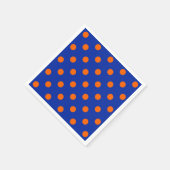Oranges Auf Blau-Punkte-Musterdesign Serviette (Ecke)