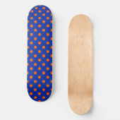 Oranges Auf Blau-Punkte-Musterdesign  Skateboard (Vorderseite)