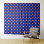 Oranges Auf Blau Punkte Musterdesign Wandteppich (Beispiel (Horizontal))