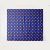 Oranges Auf Blau Punkte Musterdesign Wandteppich (Vorderseite (Horizontal))