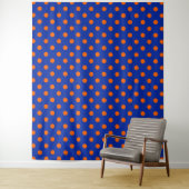 Oranges Auf Blau Punkte Musterdesign Wandteppich (Beispiel)