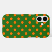 Oranges auf grünem Polka-Punkte-Musterdesign  Case-Mate iPhone Hülle (Rückseite (Horizontal))