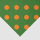 Oranges Auf Grünem Polka-Punkte-Musterdesign  Seidenpapier (Ausschnitt)
