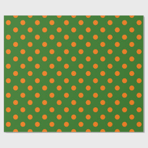 Oranges Auf Grünem Punktmuster-Design Geschenkpapier