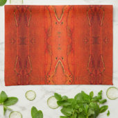 Oranges Aztec-Muster2.0 Geschirrtuch (Gefaltet)
