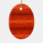 Oranges Aztekenmuster Keramikornament (Vorne)