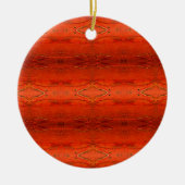 Oranges Aztekenmuster Keramikornament (Vorne)