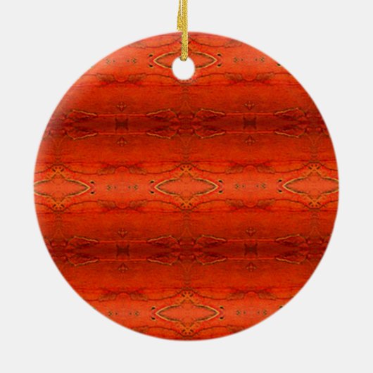 Oranges Aztekenmuster Keramikornament (Hinten)