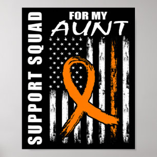 Oranges Band Tante Leukämie-Bewusstsein USA-Flagge Poster