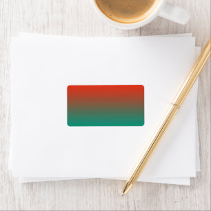 Oranges bis teal Ombre-Design Adressaufkleber