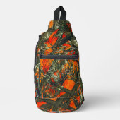 Oranges Blatt-Tarnung Crossbody Bag (Vorderseite)