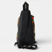 Oranges Blatt-Tarnung Crossbody Bag (Rückseite)
