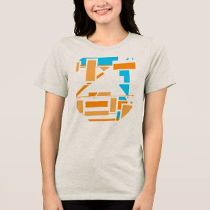 Oranges Blaue Kreis Südwest Blick Abstrakte Kunst Tri-Blend Shirt