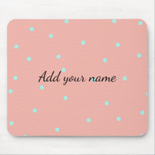 Oranges blaue Punkte abstrakt Namenstext t th Mousepad