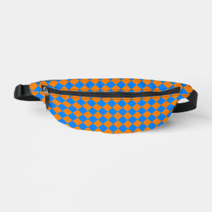 Oranges Blaues Schachbrett-Diamantmuster Bauchtasche