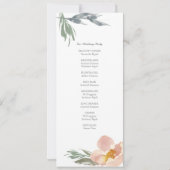 Oranges Blumen-Tee-Länge Hochzeitsprogramm Einladung (Rückseite)