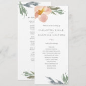 Oranges Blumen-Tee-Länge Hochzeitsprogramm Einladung (Vorne/Hinten)