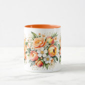 Oranges Blumenarrangement Wasserfarben Kaffeetasse (Zentrum)