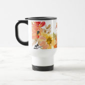 Oranges Blumenmonogramm Namensgeschenk Reisebecher (Links)