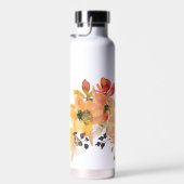 Oranges Blumenmonogramm Namensgeschenk Trinkflasche (Rechts)